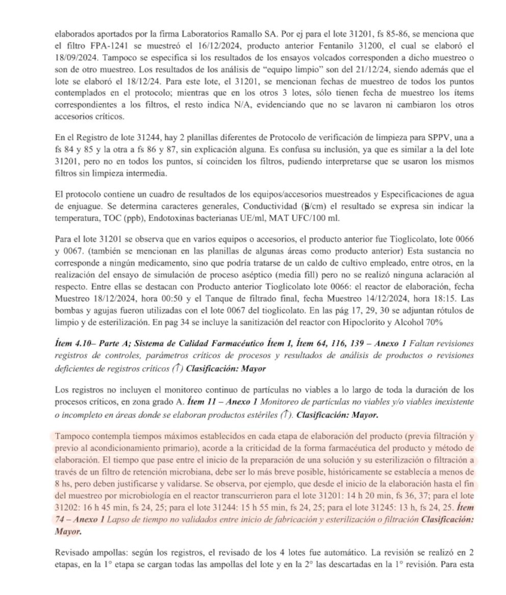 La ANMAT analizó el Bach Record de la producción del fentanilo contaminado. Sus graves conclusiones