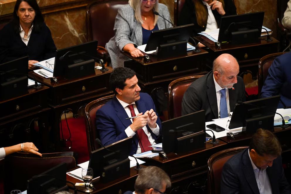 Los senadores radicales Maximiliano Abad y Flavio Fama