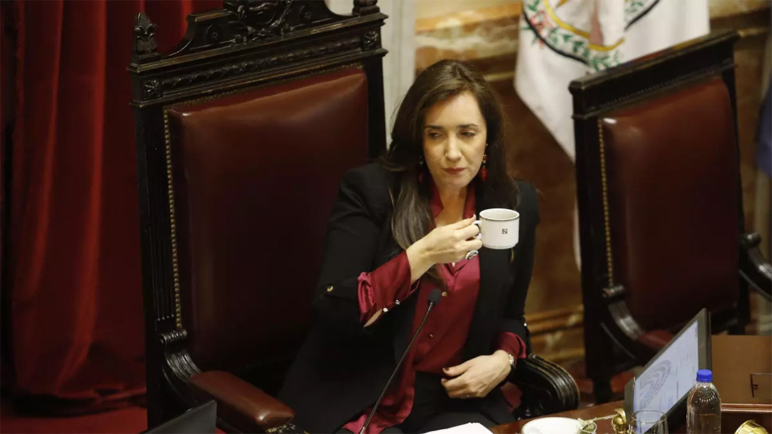 Victoria Villarruel en una de las últimas sesiones en el Senado.