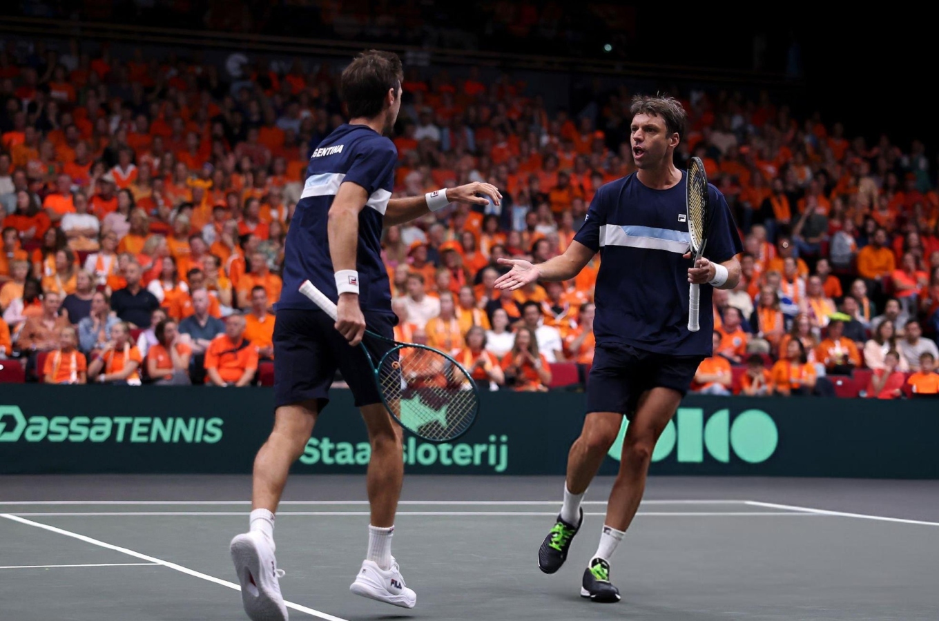 Andrés Molteni y Horacio Zeballos ante Países Bajos en Copa Davis.