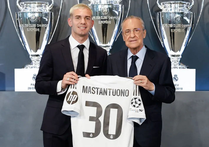 Franco Mastantuono y Florentino Pérez