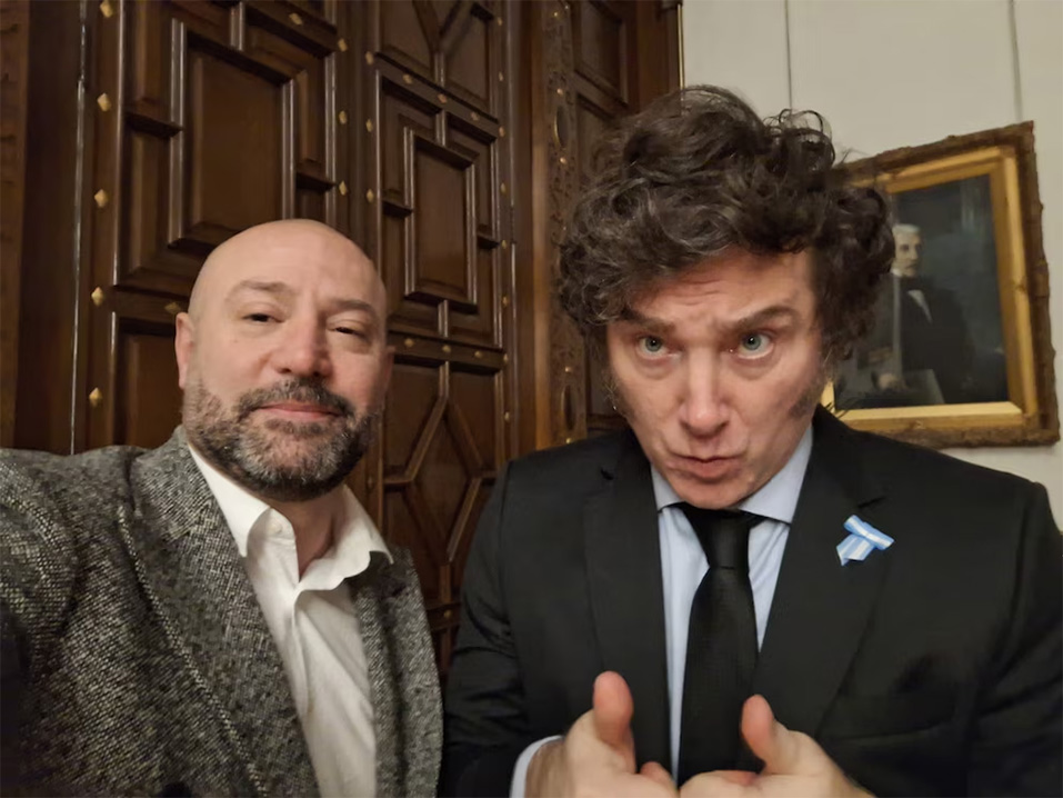 Javier Milei y Diego Spagnuolo.