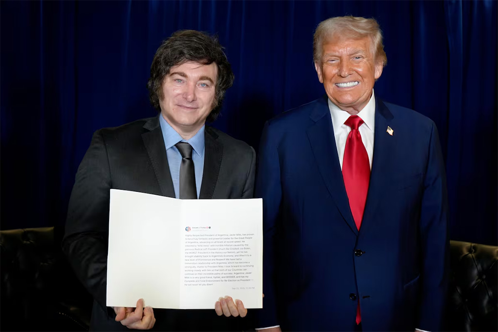 Javier Milei y Donald Trump el 23 de septiembre en Nueva York.