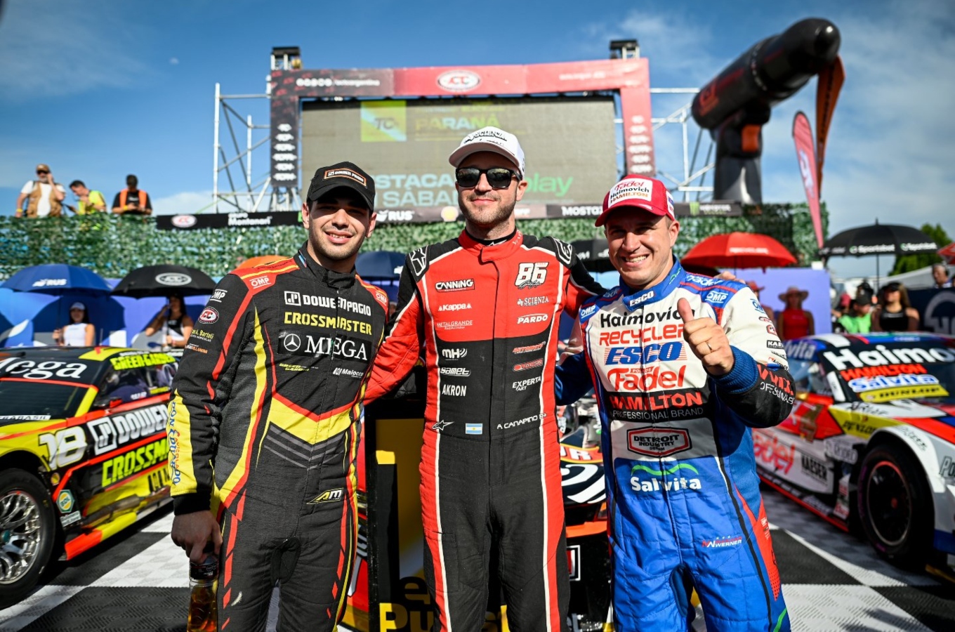 Agustín Martínez, Agustín Canapino y Mariano Werner