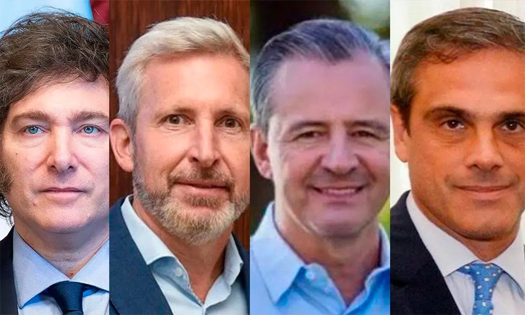 Javier Milei, Rogelio Frigerio, Adán Bahl y Guillermo Michel.