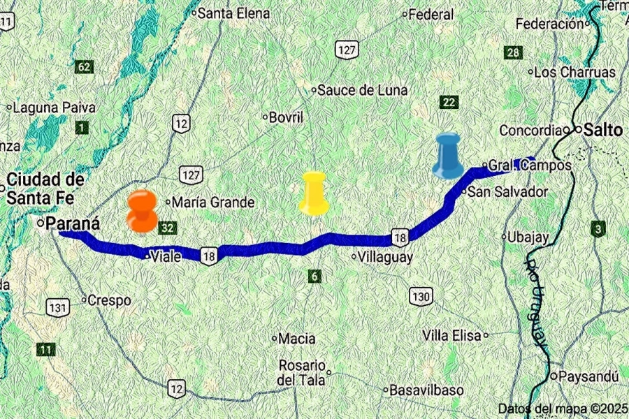 peajes ruta 18 mapa