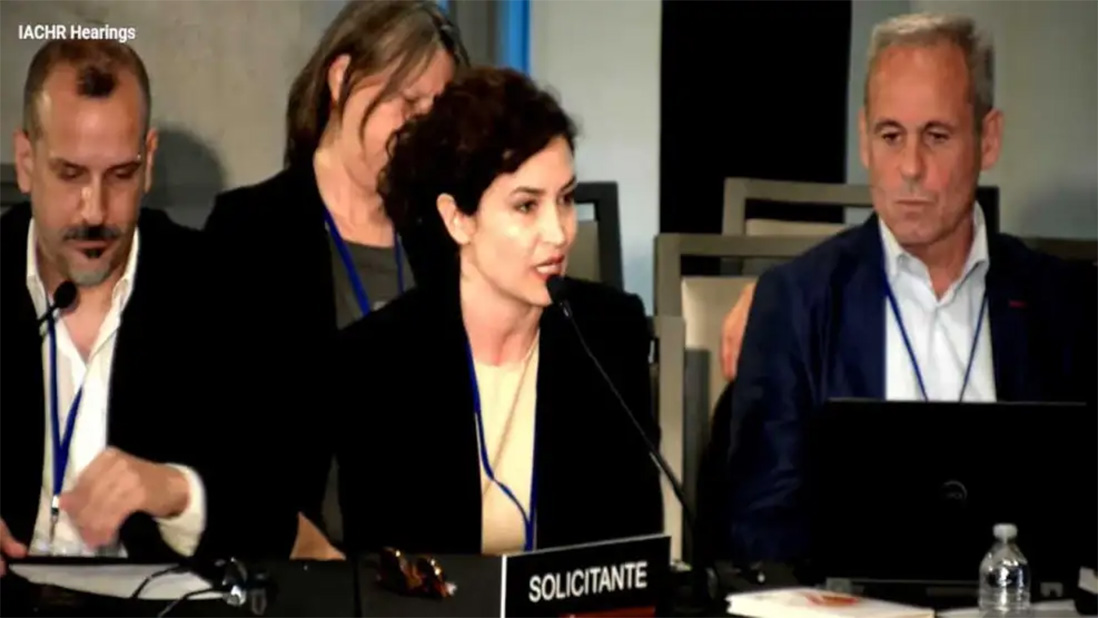 Captura de pantalla de la exposición de los periodistas ante la CIDH sobre los ataques del gobierno de Javier Milei a la libertad de expresión.