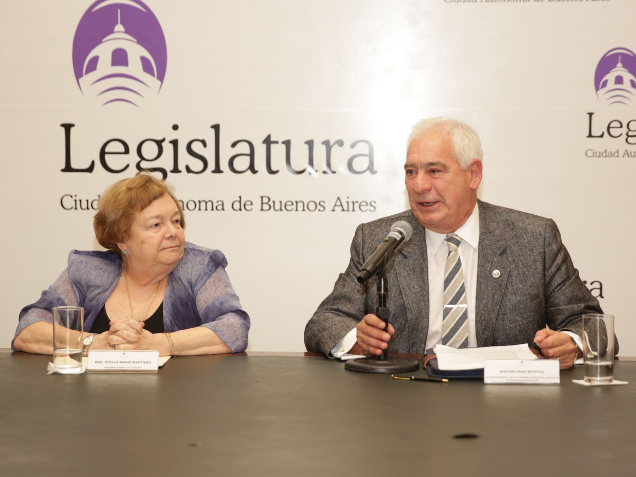 Defensora General de la Nación, Stella Maris Martínez, junto al Defensor General de Entre Ríos, Maximiliano Benítez.