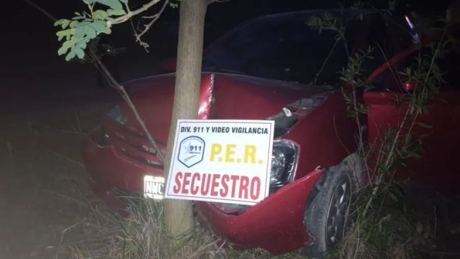Robaron un auto y luego chocaron contra un árbol