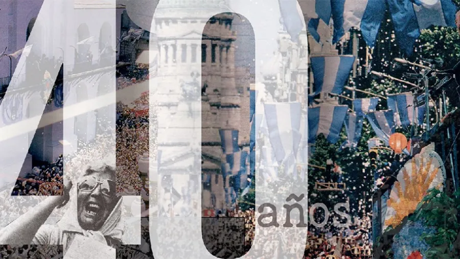 Imagen de la muestra bautizada “Argentina. 40 años en Democracia” que se inauguró en la Biblioteca del Congreso de la Nación.