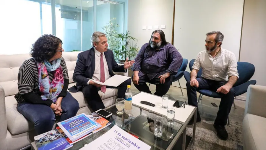 Dirigentes gremiales con Fernández