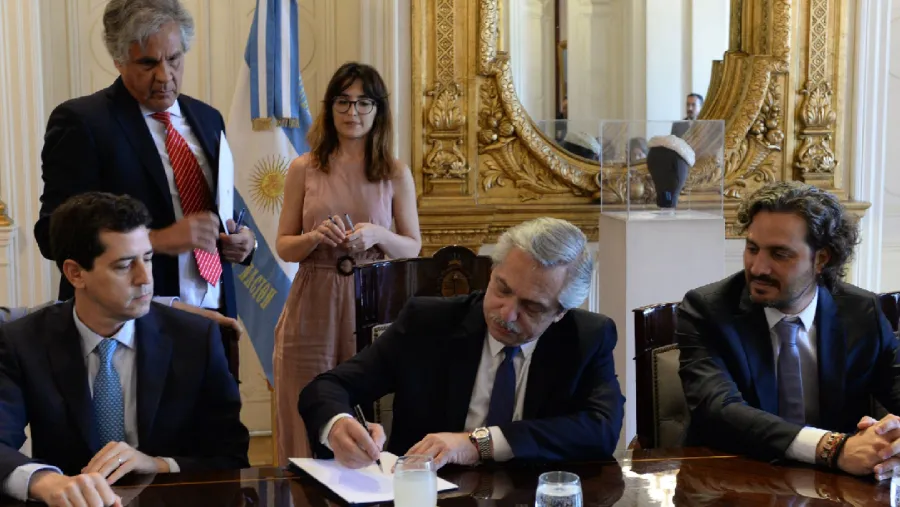 Fernández y parte de su gabinete