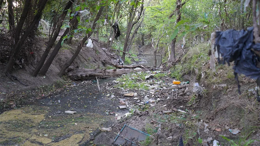 El arroyo Las Tunas está contaminado con químicos, plásticos, gomas, latas, nylon, y toda clase de residuos, además de los efluentes cloacales domiciliarios que se vuelcan a sus aguas sin tratamiento.   