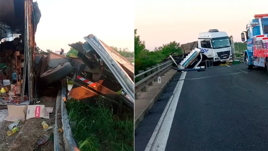 camión choque autovía 12