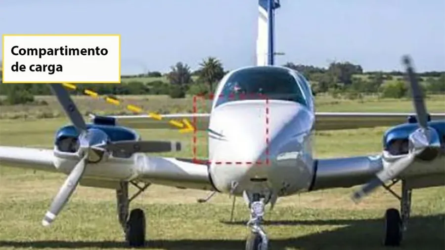 El avión incautado por la Fiscalía de Estupefacientes de Primer Turno de la República Oriental del Uruguay.