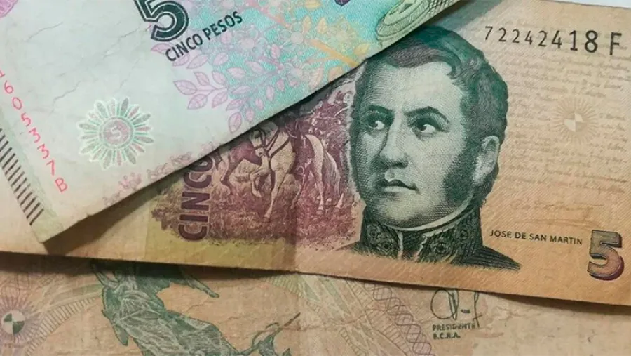 billete cinco pesos billete cinco pesos