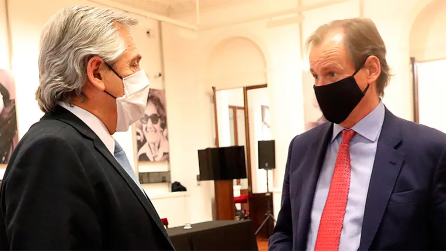 Fotografía de archivo del Presidente Alberto Fernández y del gobernador Gustavo Bordet.