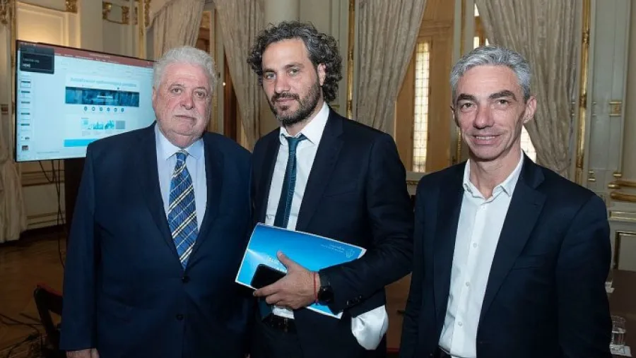 Santiago Cafiero con Ginés Gonzáles García y Mario Meoni