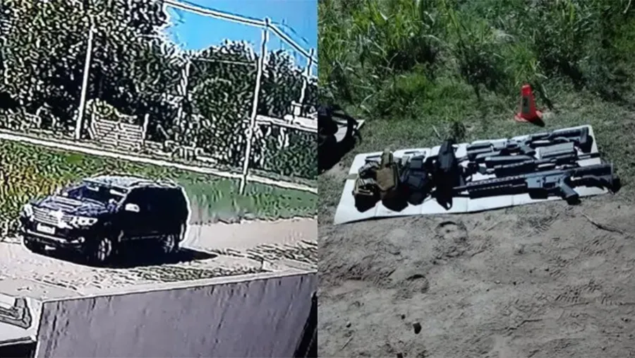 La Toyota modelo SW4, color negro, carrozada y el arsenal utilizado en el asesinato de Gustavo “Petaco” Barrientos, registrado en la tarde de ayer en Colonia Ensayo. La Toyota modelo SW4, color negro, carrozada y el arsenal utilizado en el asesinato de Gustavo “Petaco” Barrientos, registrado en la tarde de ayer en Colonia Ensayo.