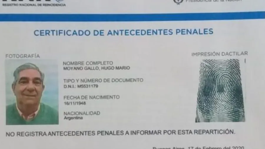 Pese a estar condenado por lesa humanidad, Moyano no registra antecedentes penales
