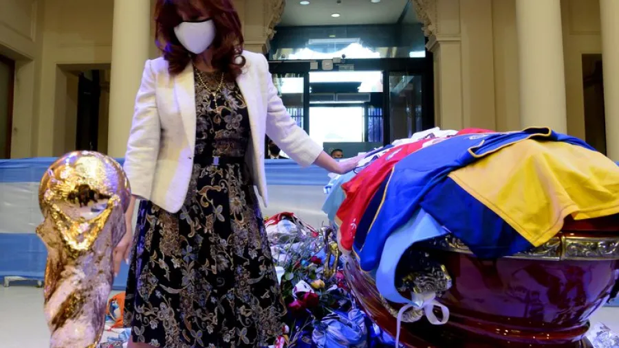 Cristina Kirchner despidió en Casa Rosada a Diego Maradona