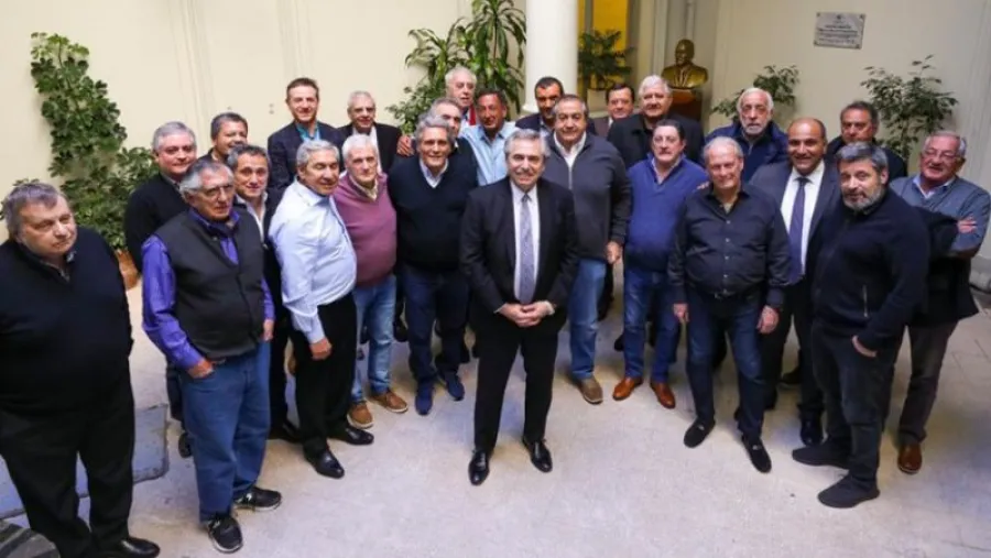 Dirigentes de CGT con el Presidente Alberto Fernández