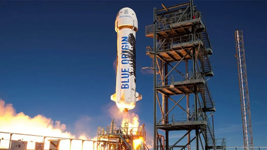 La nave de Blue Origin en la que Jeff Bezos fue lanzado al espacio
