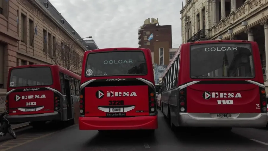 paro de colectivos en el centro de Paraná