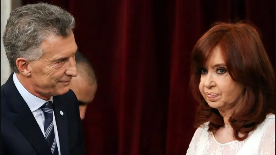 Cristina Fernández con Mauricio Macri