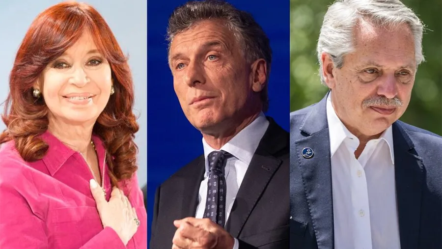 Cristina Kirchner, Mauricio Macri y Alberto Fernández.