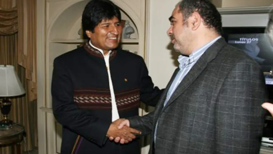 Evo Morales con Santiago O´Donnell Evo Morales con Santiago O´Donnell