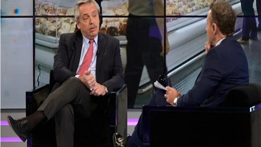 Alberto Fernández con Luis Majul