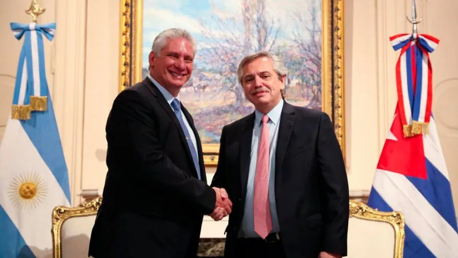 Alberto Fernández con Miguel Díaz-Canel