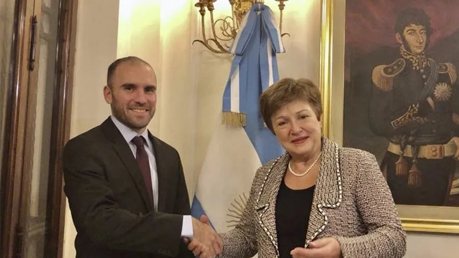 El ministro de Economía, Martín Guzmán, y la titular del FMI, Kristalina Georgieva.