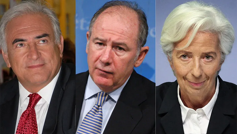 Rodrigo Rato, Dominique Strauss Kahn y Christine Lagarde, ex titulares del FMI. Rodrigo Rato, Dominique Strauss Kahn y Christine Lagarde, ex titulares del FMI.