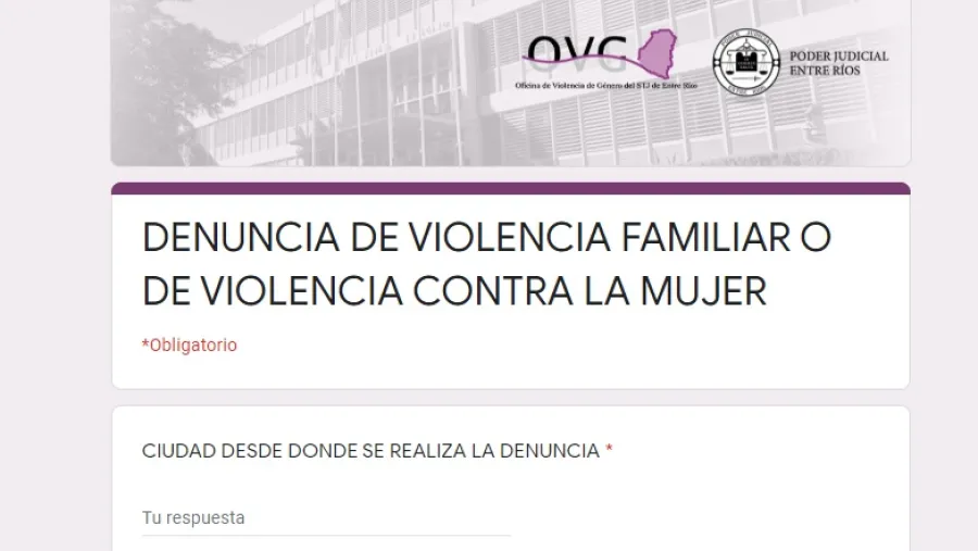 Habilitaron un formulario online para denuncias de violencia familiar o de género