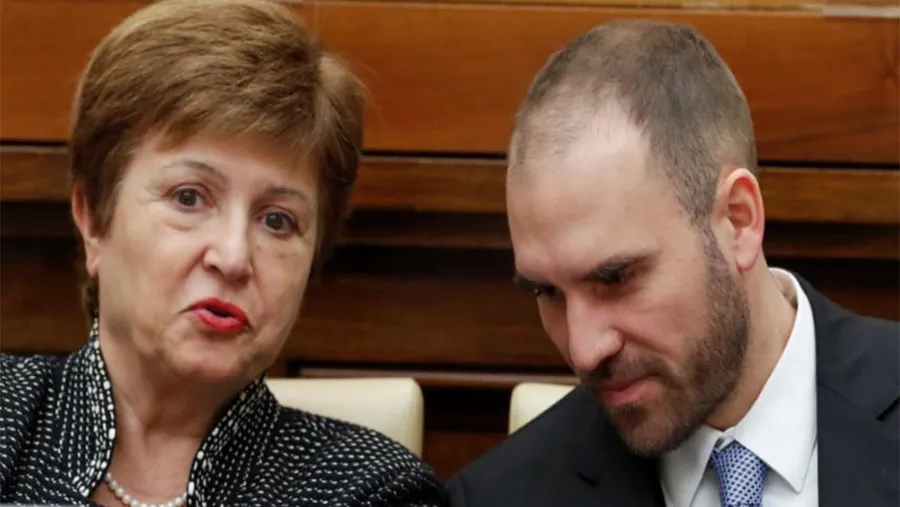 Martín Guzmán con Georgieva Martín Guzmán con Georgieva