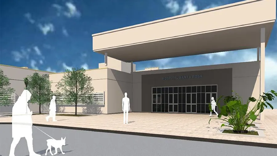 Maqueta del diseño del frente del Hospital “Santa Rosa” de Villaguay.