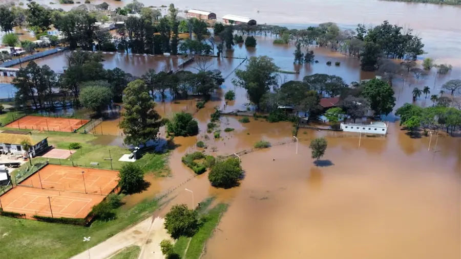 Imagen de archivo de una inundación del río Uruguay en Concordia. Imagen de archivo de una inundación del río Uruguay en Concordia.