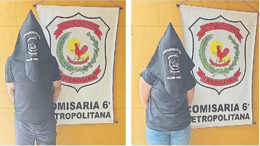 El senador Edgardo Kueider detenido en Paraguay. En la otra imagen, Iara Guisel Costa, también detenida en el mismo procedimiento.