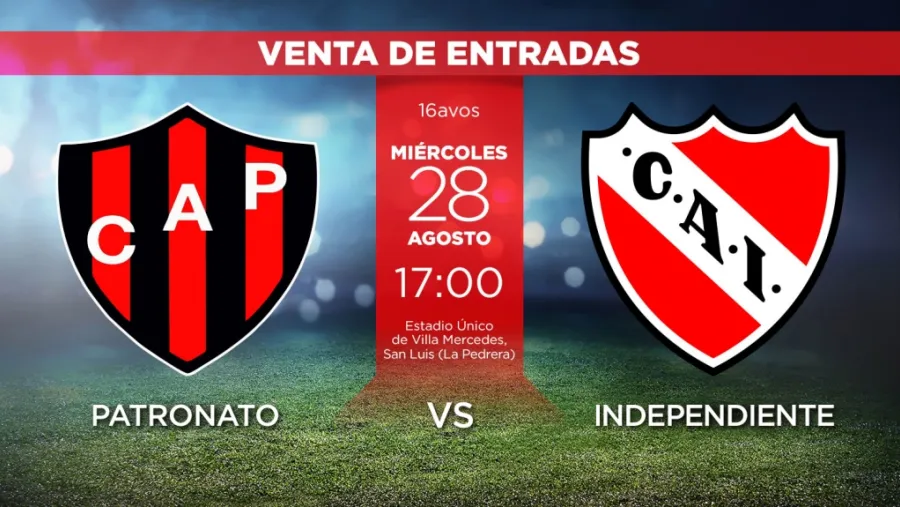 Copa Argentina: definieron la venta de entradas para Patronato-Independiente Copa Argentina: definieron la venta de entradas para Patronato-Independiente