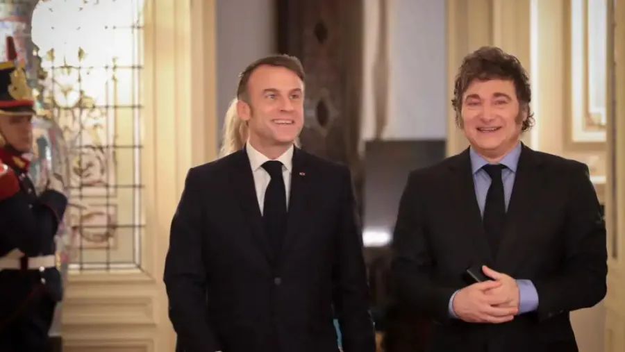 Javier Milei recibió al presidente de Francia, Emmanuel Macron, en la Casa Rosada. 