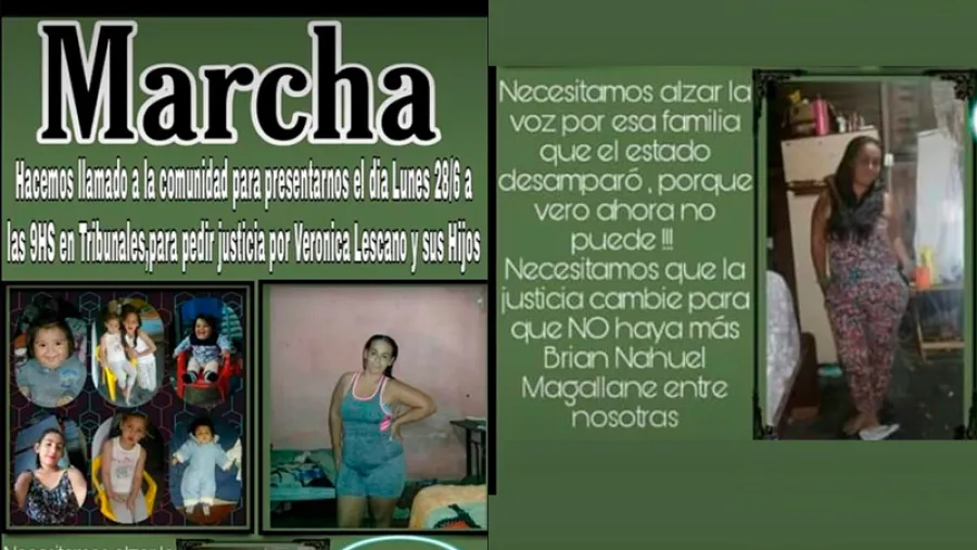 convocatoria Marcha por Verónica Lescano 