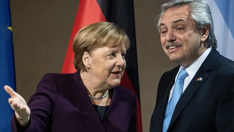 Ángela Merkel y Alberto Fernández.
