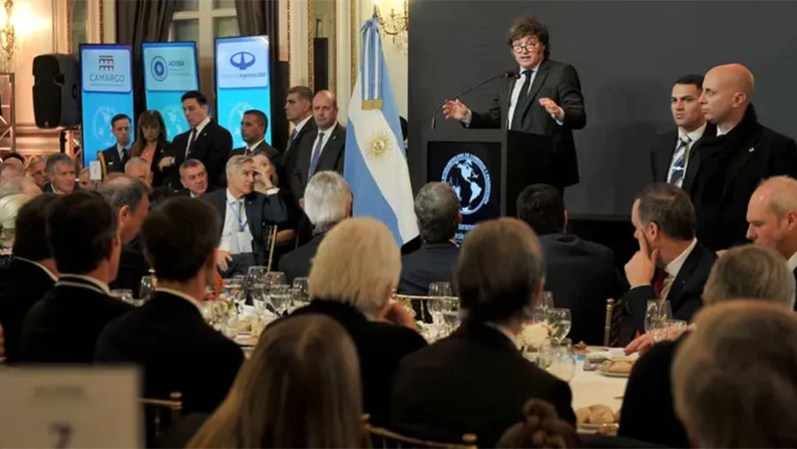 Javier Milei en el tradicional almuerzo del CICyP.