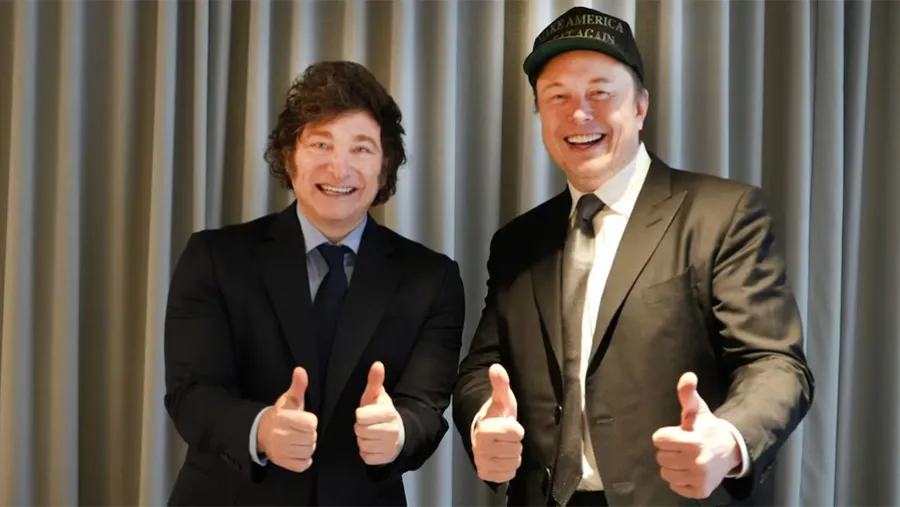 El presidente Javier Milei y el empresario Elon Musk.