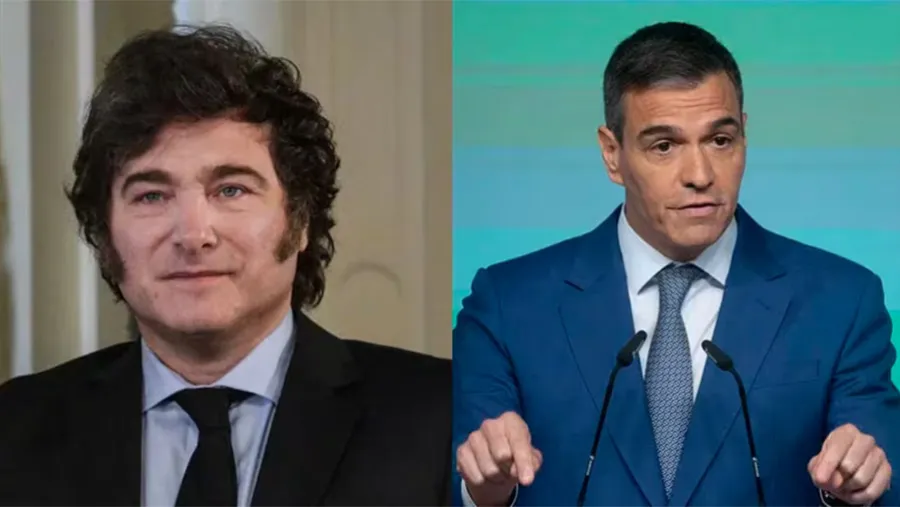 Javier Milei y Pedro Sánchez. Javier Milei y Pedro Sánchez.