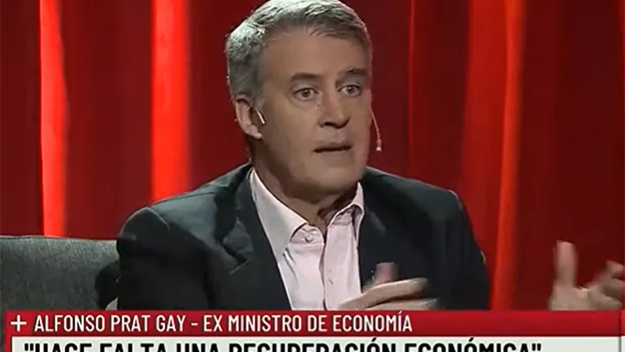 Imagen extraída de la TV de Alfonso Prat-Gay, quien aseguró que una cosa es ahorrar y otra muy distinta “pisar el gasto”.