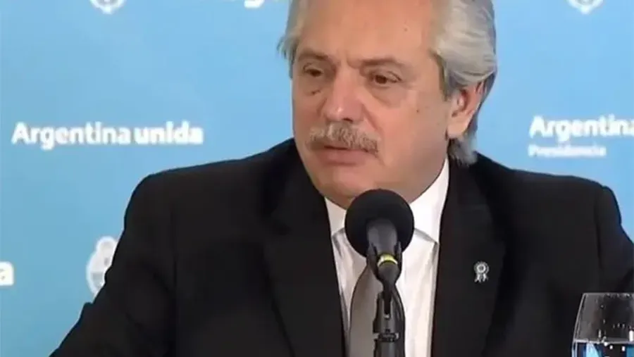 Alberto Fernández, durante la conferencia de anoche.