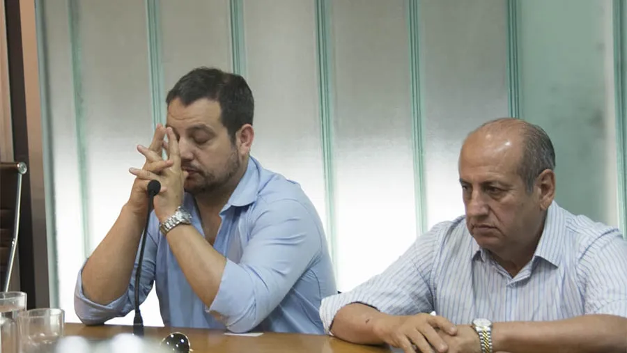 Imagen de archivo del abogado Carlos Guillermo Reggiardo y del intendente de Santa Elena, Domingo Daniel Rossi.